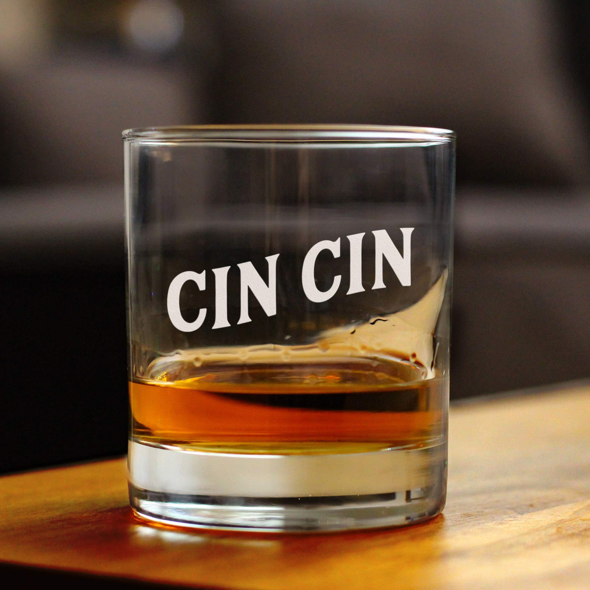 Cin Cin - Italian Cheers - Whiskey Rocks Glass - Cute Italy Themed Gifts or Party Decor for Women and Men - 10.25 Oz