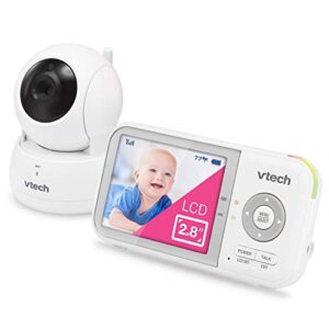 vtech vm923 baby monitor, 2.8” screen, pan-tilt-zoom, 1000ft long range, night vision, 2-way audio, temperature sensor, lullabies, secure transmission no wifi