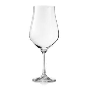 crystalex wine glasses set of 6, stemmed crystal port red & white wine glass set, 100% lead-free glass (550 ml)