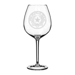 mip brand wine glass goblet texas state seal (20 oz jumbo)
