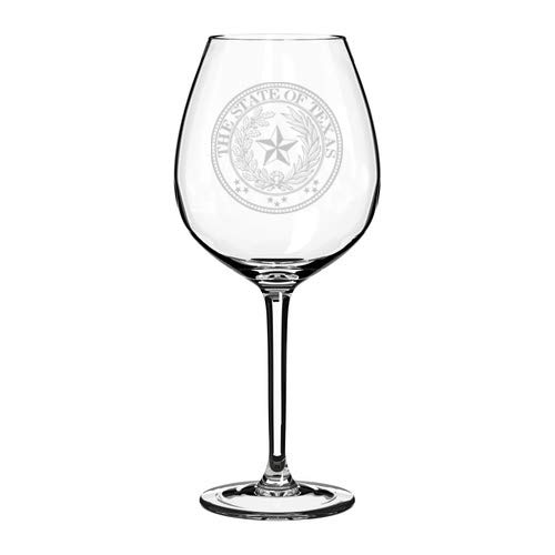 MIP Brand Wine Glass Goblet Texas State Seal (20 oz Jumbo)
