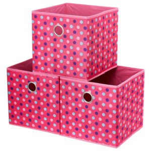 pink 10x10x10 in foldable fabric cubicle cubes storage bins decorative collapsible children storage cube baskets cloth storage cube boxes cube inserts drawer for kids cube organizer shelves qy-sc15-3