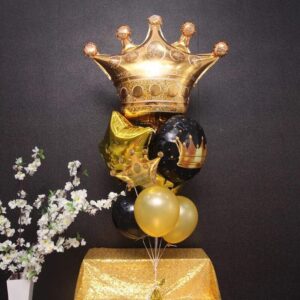 14PCS Crown Balloons Gold Foil Crown Balloon for Birthday Wedding Party Baby Shower Decorations 4 Giant and 10 Mini Size