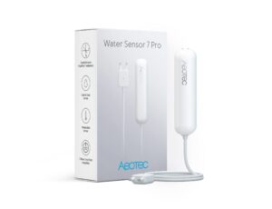 pro version zwave water sensor: aeotec water sensor 7 pro, with flood, temperature, humidity sensor, smartthings sensor compatible, z-wave plus, s2, smartstart, zwave hub required