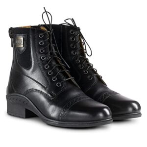 horze b vertigo jupiter women's soft leather front-lace equestrian paddock boots - black - 8.5