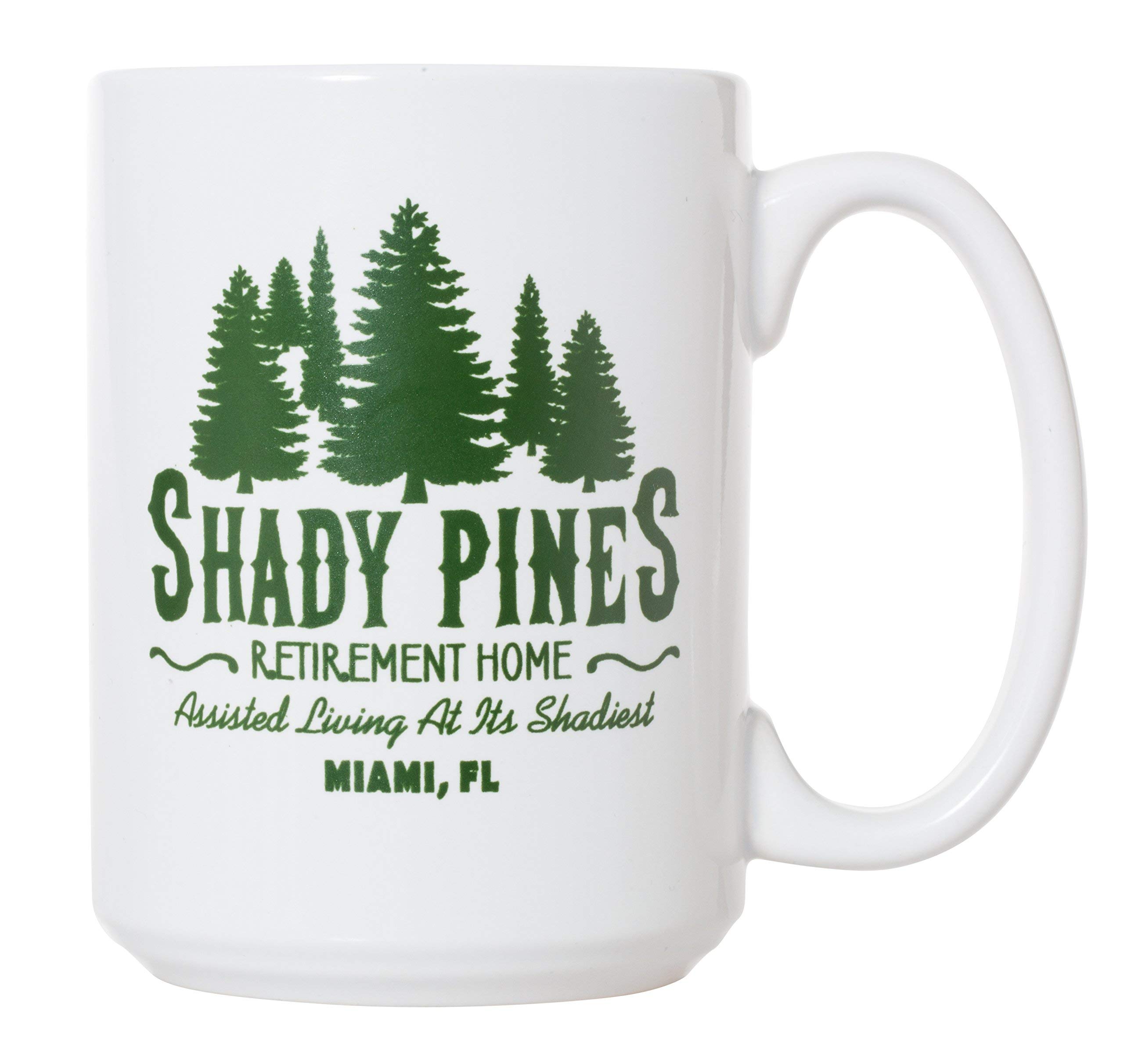 Artisan Owl White Shady Pines Retirement Home 15oz Coffee Mug and Thank You For Being A Friend 17oz Stemless Wine Glass Bundle