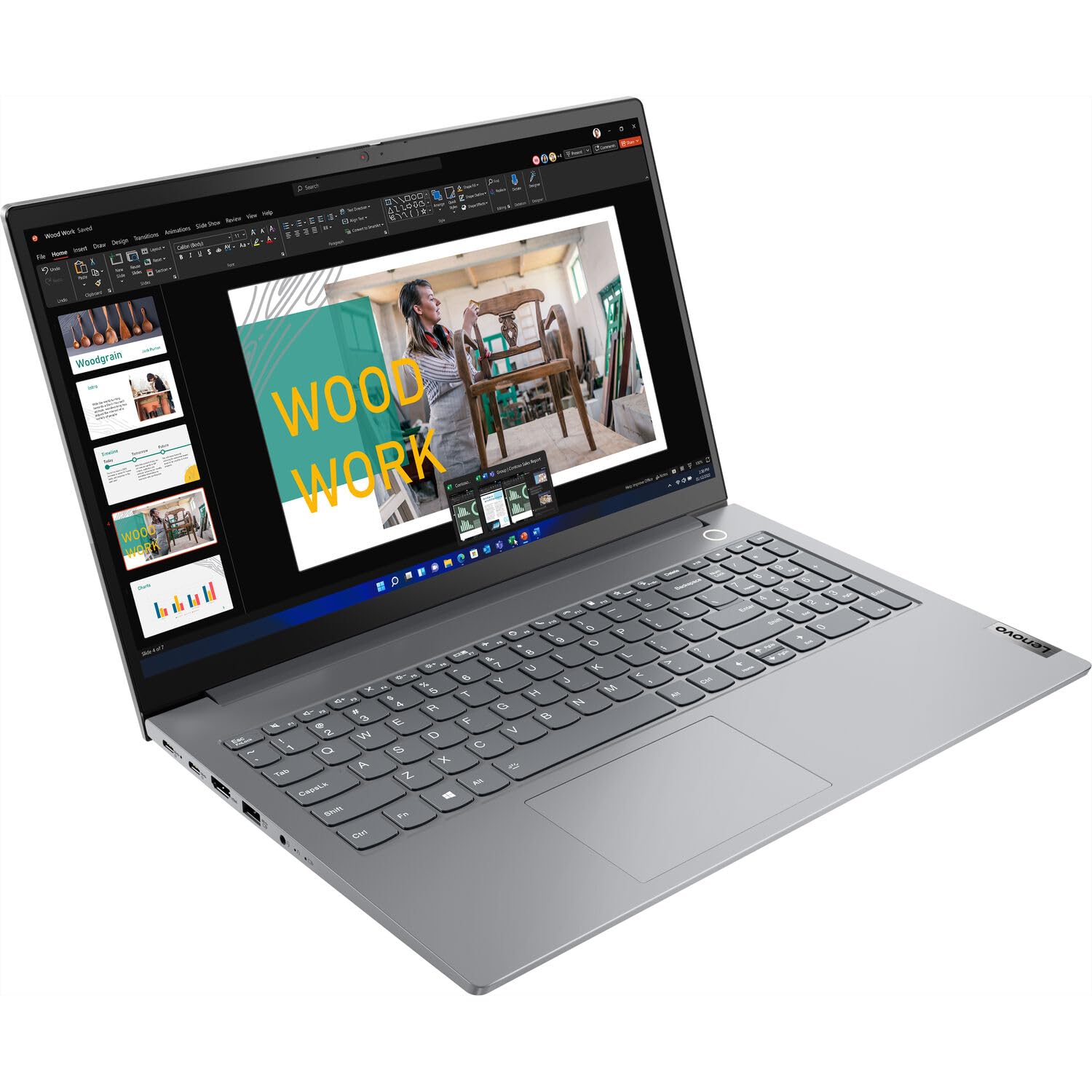 Lenovo ThinkBook 15 Gen 4 Business Laptop (15.6" FHD, 12th Gen Intel 10-Core i7-1255U, 16GB RAM, 512GB SSD), 1080p Webcam, Fingerprint, IST SD Card, Wi-Fi 6, Ethernet, Win 11 Pro, Grey - 2024