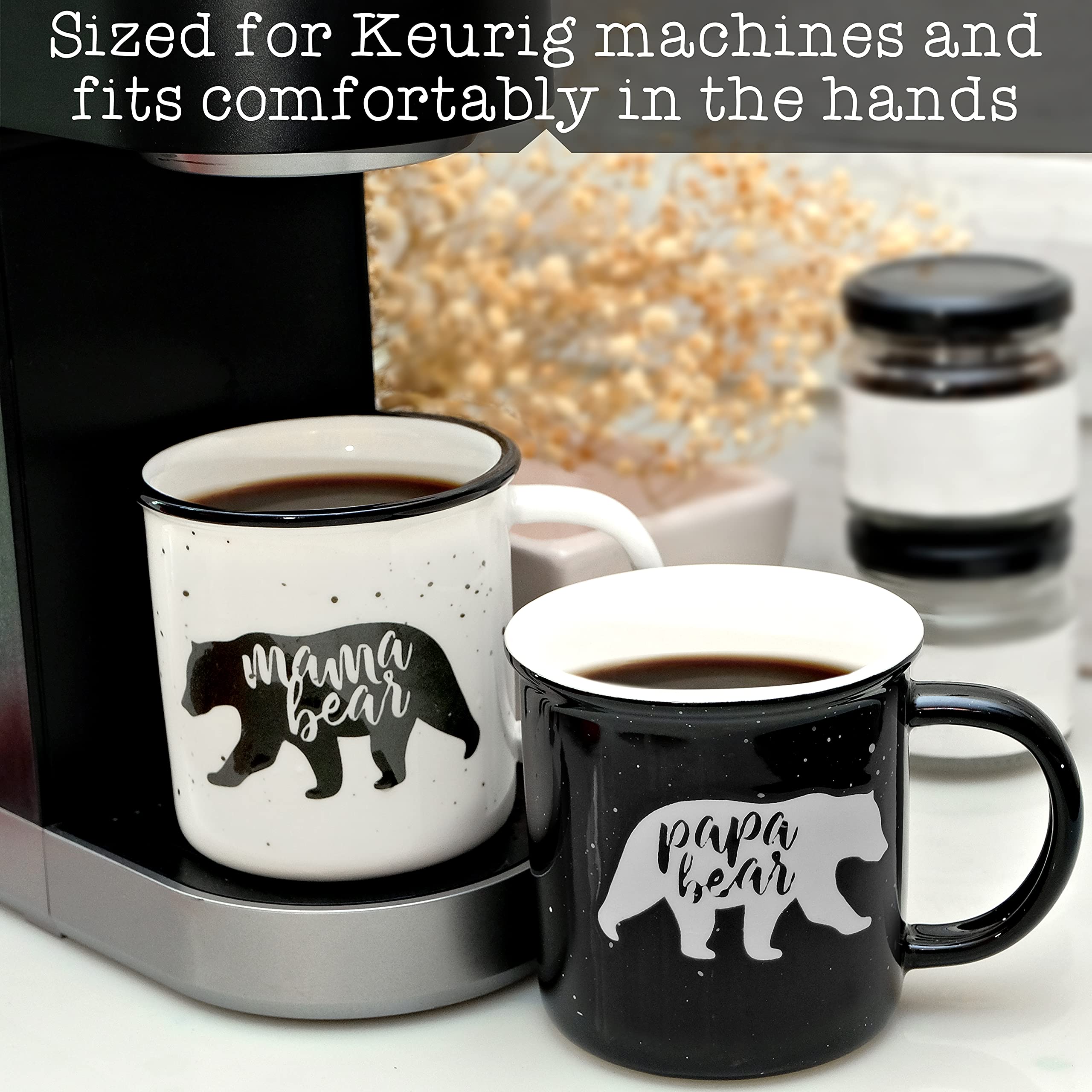 Mama Bear Papa Bear Mug Set of 2, Mom Dad Gifts, Mama and Papa Bear Mugs for Couples, Papa and Mama Bear Mug, New Mama and Papa Bear Coffee Mug Gift, His and Hers Coffee Mug Set Ceramic Mug