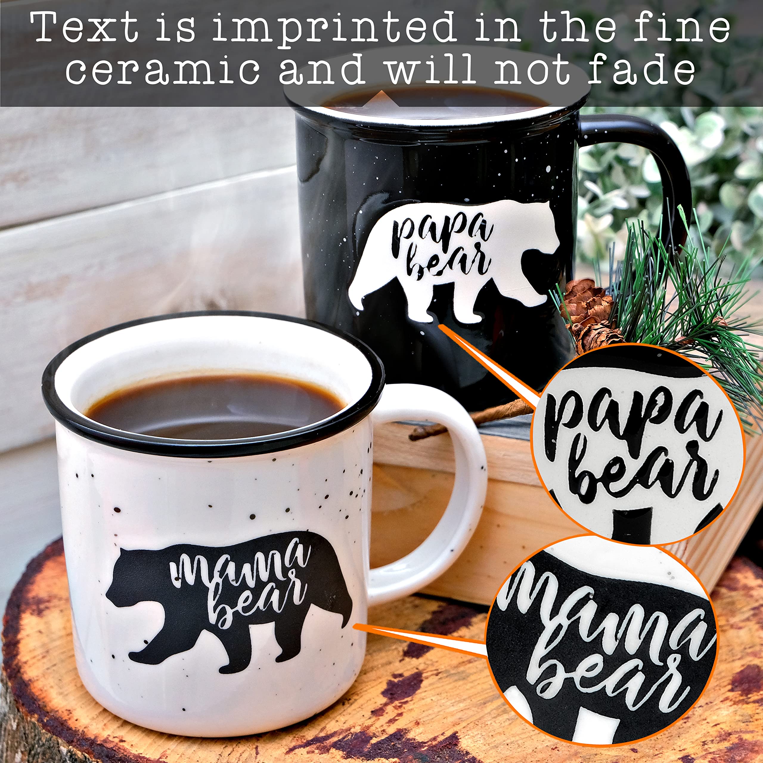 Mama Bear Papa Bear Mug Set of 2, Mom Dad Gifts, Mama and Papa Bear Mugs for Couples, Papa and Mama Bear Mug, New Mama and Papa Bear Coffee Mug Gift, His and Hers Coffee Mug Set Ceramic Mug