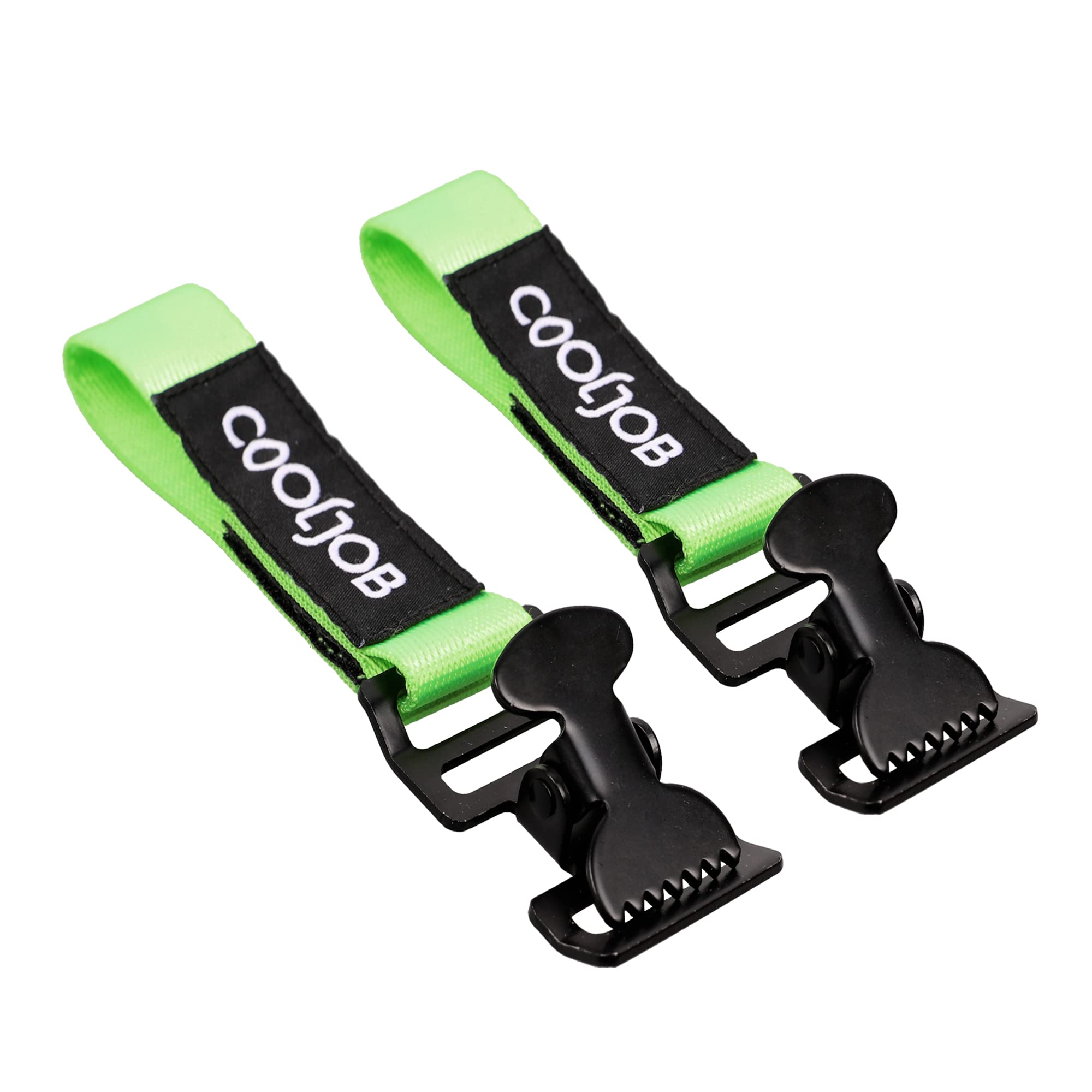 COOLJOB Metal Glove Holder Clips for Work, Hard Hat Keeper Accessories for Men, Heavy Duty Safety Clamp Holder, Firefighter Turnout Gear Helmet Strap for Belt, High-vis Fluorescent Yellow, 2 Pcs