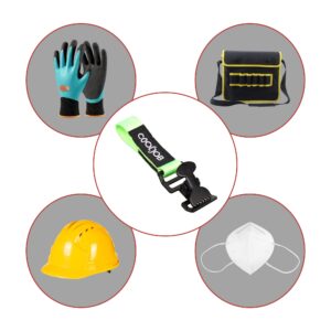 COOLJOB Metal Glove Holder Clips for Work, Hard Hat Keeper Accessories for Men, Heavy Duty Safety Clamp Holder, Firefighter Turnout Gear Helmet Strap for Belt, High-vis Fluorescent Yellow, 2 Pcs