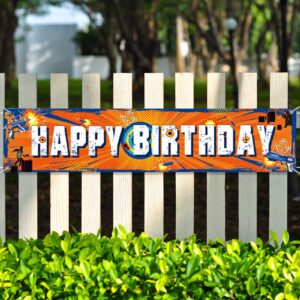 Dart Battle Party Supplies dart battle Happy Birthday Banner Horizontal Fabric Happy Birthday Yard Sign 71 x 16 Inch Blaster Battle Gun Birthday Party Decorations for Kids Boys Birthday Party