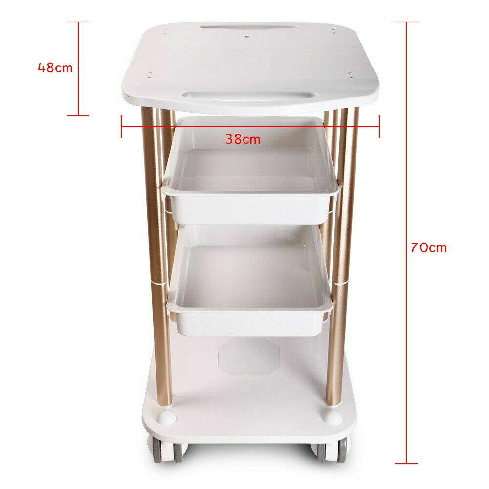 TBVECHI Rolling Utility Cart, Gold Color, Scratch Resistant, 4 Layer Metal Storage Carts for Beauty Salon, Barbershops, Spa, 40 kg Load Capacity