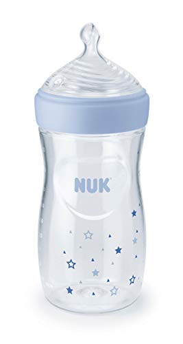 NUK Simply Natural Baby Bottles with SafeTemp Gift Set - Includes 4 Bottles, 3 Pacifiers, and 2 Replacement Bottle Nipples