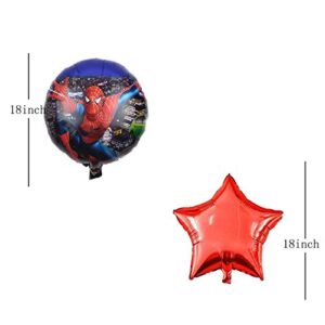 5PCS Spiderman Foil Balloons for Boys Birthday Baby Shower Super HeroTheme Party Decorations