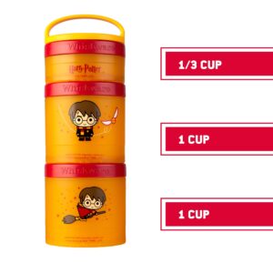 Whiskware Harry Potter Stackable Snack Containers for Kids and Toddlers, 3 Stackable Snack Cups for School or Travel, Dobby