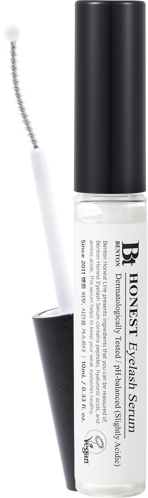 BENTON HONEST Eyelash Serum - Korean Skin Care Lash Serum with Hyaluronic Acid & Peptides | Eyelash Growth & Eyebrow Growth Serum (0.33 fl oz)