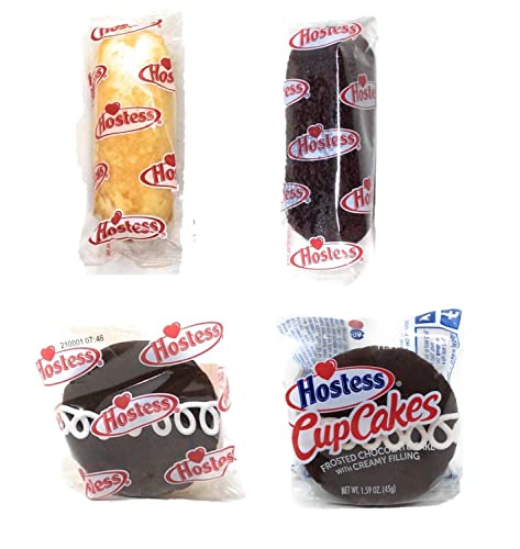 Hostess Variety Pack | Cupcakes, Cinnamon Rolls, Danish, Ding Dongs, Twinkies, Zingers | 30 Count