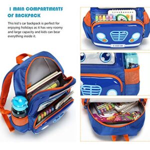 Russel Molly Personalized 3D-cartoon Bus Kids Preschool Backpack - Kindergarten Backpack for Boys, Small Bookbag for Toddlers (Ages 3-6)