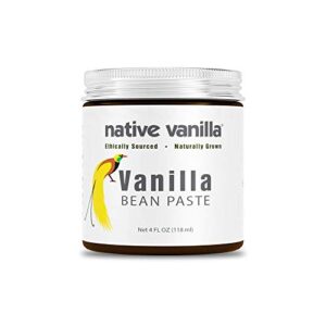 vanilla bean paste - native vanilla - all natural pure vanilla bean paste - made with organic agave syrup - for cooking, baking & desserts - 100% vegan & kosher - non-gmo & gluten-free - 4 oz