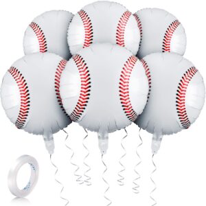 6 pack 18 inches baseball balloons baseball party decorations foil balloons for baseball themed party supplies summer birthday sports party favors baby shower decoration