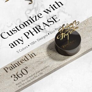 Luxtomi - Wedding Cake Toppers, Wedding Cake Toppers Bride and Groom, Custom Cake Topper, Customize Your Own Anniversary (Style 2, Metallic Gold Both Sides)