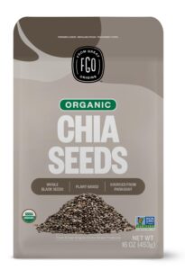 fgo organic chia seeds, sourced from paraguay, 16oz, packaging may vary (pack of 1)