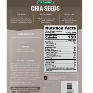 FGO Organic Chia Seeds, Sourced from Paraguay, 16oz, Packaging May Vary (Pack of 1)