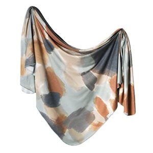 copper pearl large premium knit baby swaddle receiving blanket picasso