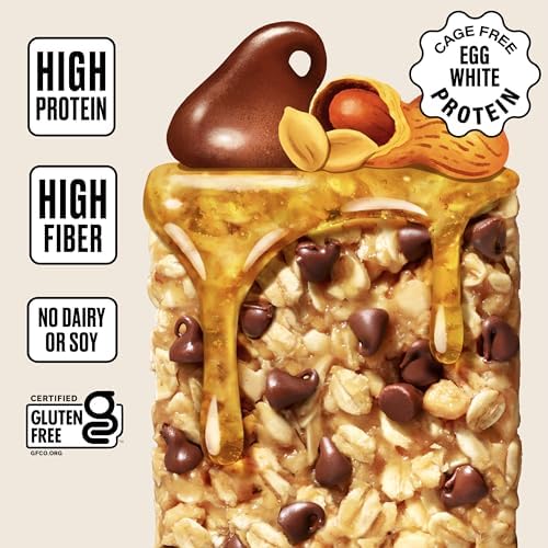 OVER EASY Soft and Chewy Oatmeal Breakfast Bars - Granola and Protein Bars -12 Energy Snack Bars - Clean, Organic, Gluten Free, Dairy Free, Soy Free and Kosher (Variety Pack, 12 Count)…