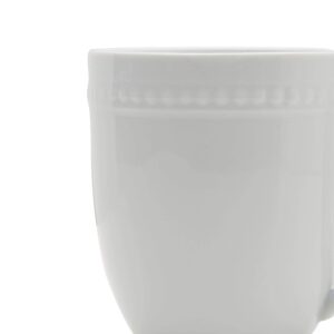 Everyday White by Fitz and Floyd Beaded 14 Ounce Mugs, Set of 4, 4 Count (Pack of 1)