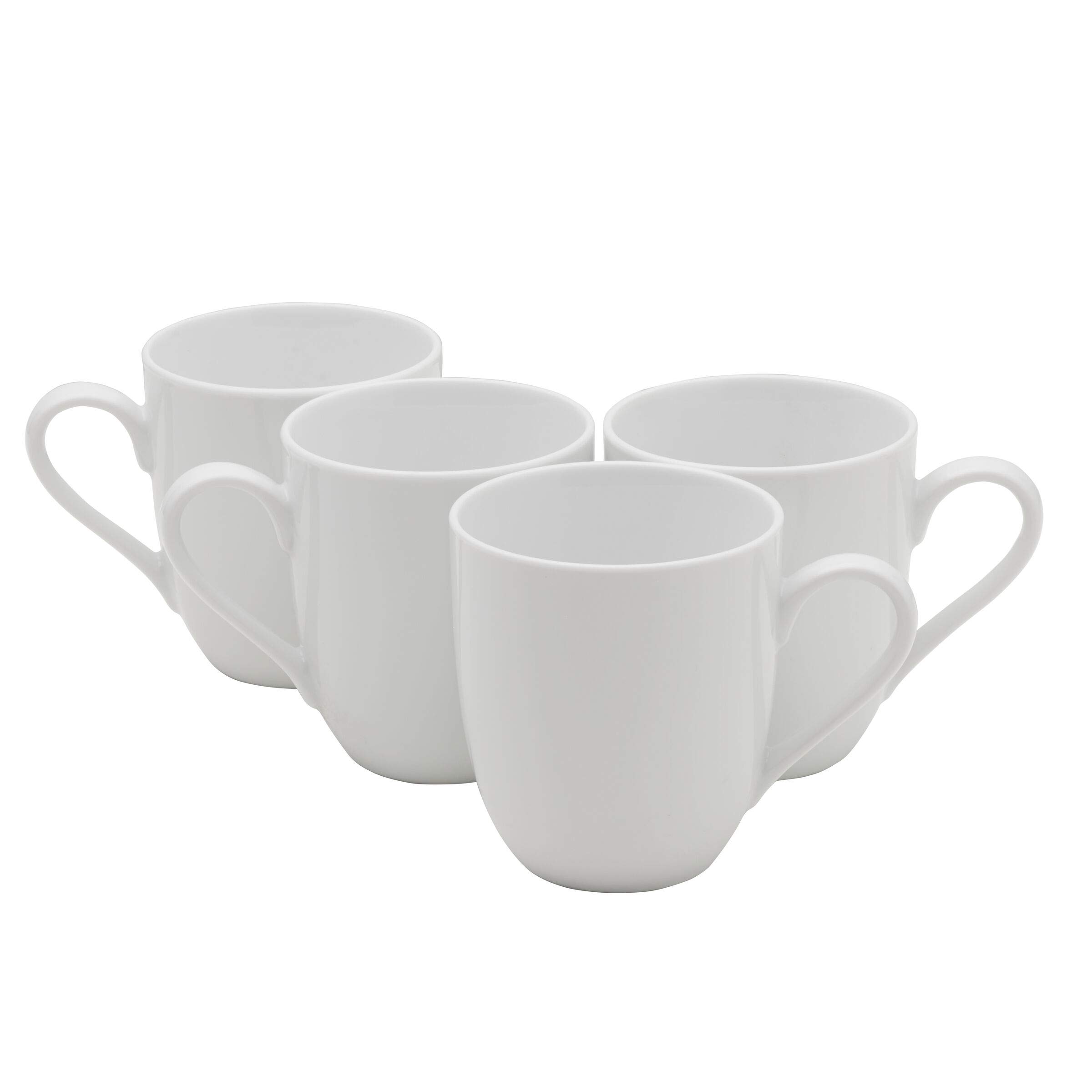 Everyday White by Fitz and Floyd 12 Ounce Mugs, Set of 4, 4 Count (Pack of 1)