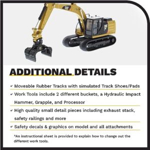 Diecast Masters 1:64 320D L Hydraulic Excavator, Play & Collect Series Cat Trucks & Construction Equipment | 1:64 Scale Model Diecast Collectible | Diecast Masters Model 85636