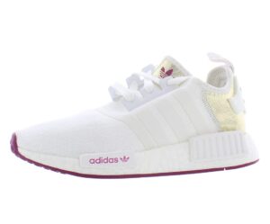 adidas originals nmd r1 womens shoes size 8, color: white/berry/gold