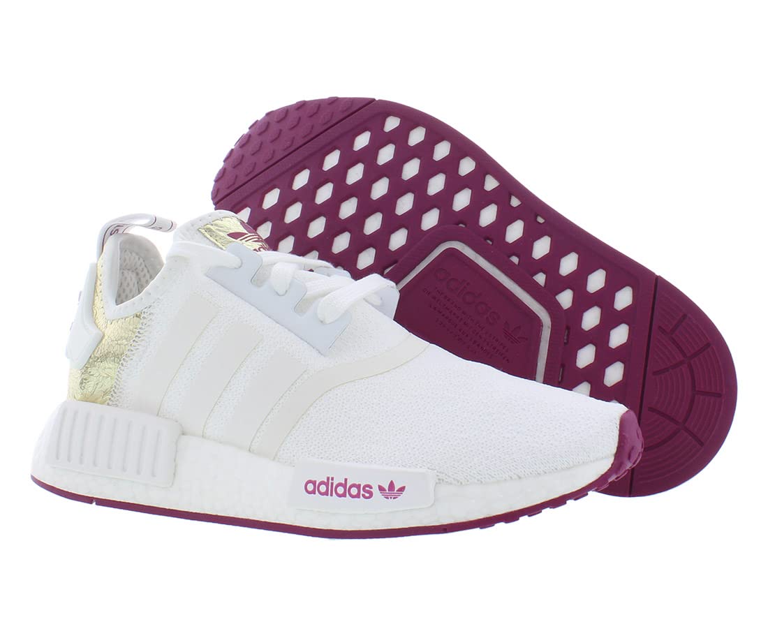 adidas Originals NMD R1 Womens Shoes Size 8, Color: White/Berry/Gold