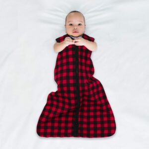 The Peanutshell Wearable Blanket Sleep Sack for Baby Boys or Girls, Woodland Moose & Buffalo Plaid, Sizes up to 12 Months (Medium/Large)