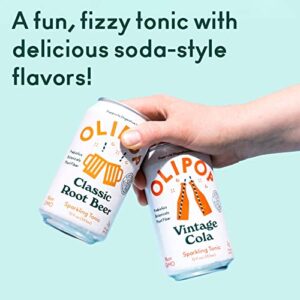 OLIPOP - Old School Classics, Vintage Cola & Root Beer, Classic Soda Variety Pack, Healthy Soda, Prebiotic Soft Drink, Aids Digestive Health, 9g of Plant Fiber, Low Calorie, Low Sugar (12 oz, 12-Pack)