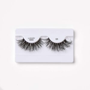 i-ENVY Luxury Mink Collection False Eyelashes 100% Real Mink Glamorous Eye Look Lashes Maximum Fluffiness 3D Multi-Curl Angle (2 Pack)