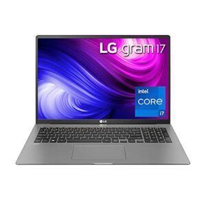 lg gram thin & light laptop - 17" ips wqxga (2560 x 1600), intel 11th gen core i7 1165g7 cpu, intel iris xe graphics, 16gb ram, 1tb ssd, 19.5 hour battery, 17z95n-g.aas8u1