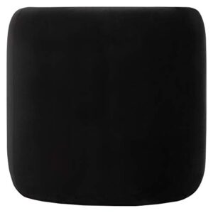 Safavieh Home Collection Kibo Modern Waterfall Black Velvet Ottoman (Fully Assembled)