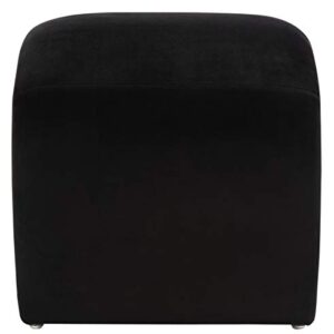 Safavieh Home Collection Kibo Modern Waterfall Black Velvet Ottoman (Fully Assembled)