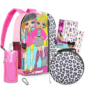 lol doll backpack with lunch box set - lol dolls backpack and lunch box for girls bundle with stickers, more | lol dolls school backpack