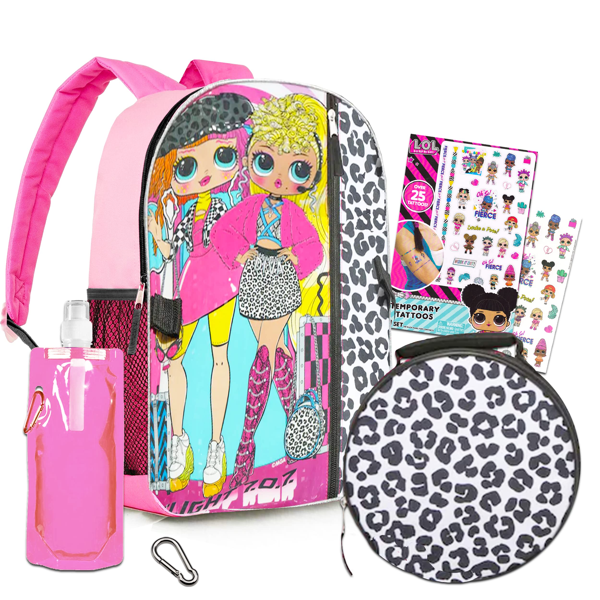 LOL Doll Backpack With Lunch Box Set - LOL Dolls Backpack And Lunch Box For Girls Bundle with Stickers, More | LOL Dolls School Backpack