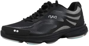 ryka women's devotion plus 2 walking shoe, black/grey, 7 m us