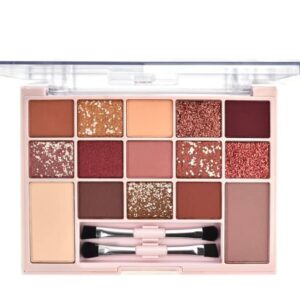 hard candy eyeshadow palette, blushful nudes, 15 shadows, mattes & shimmers