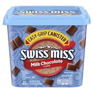 swiss miss milk chocolate flavored hot cocoa mix, 22.23 oz canister