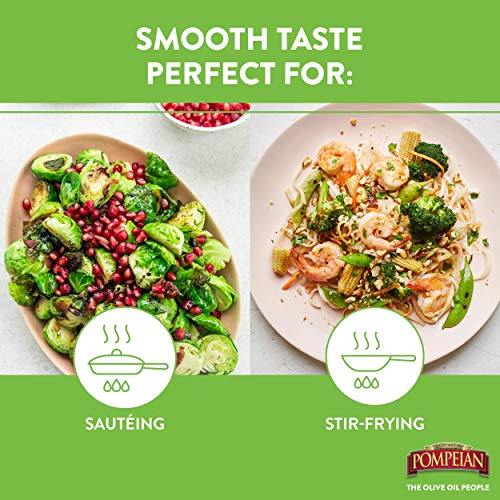 Pompeian USDA Organic Smooth Extra Virgin Olive Oil, First Cold Pressed, Smooth, Delicate Flavor, Perfect for Sautéing & Stir-Frying, 16 FL. OZ.