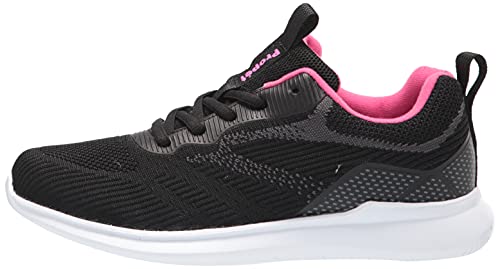 Propét Women's TravelBound Pixel Sneaker, Black/Pink, 10