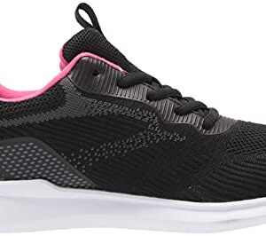 Propét Women's TravelBound Pixel Sneaker, Black/Pink, 10