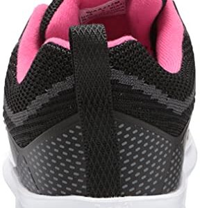 Propét Women's TravelBound Pixel Sneaker, Black/Pink, 10